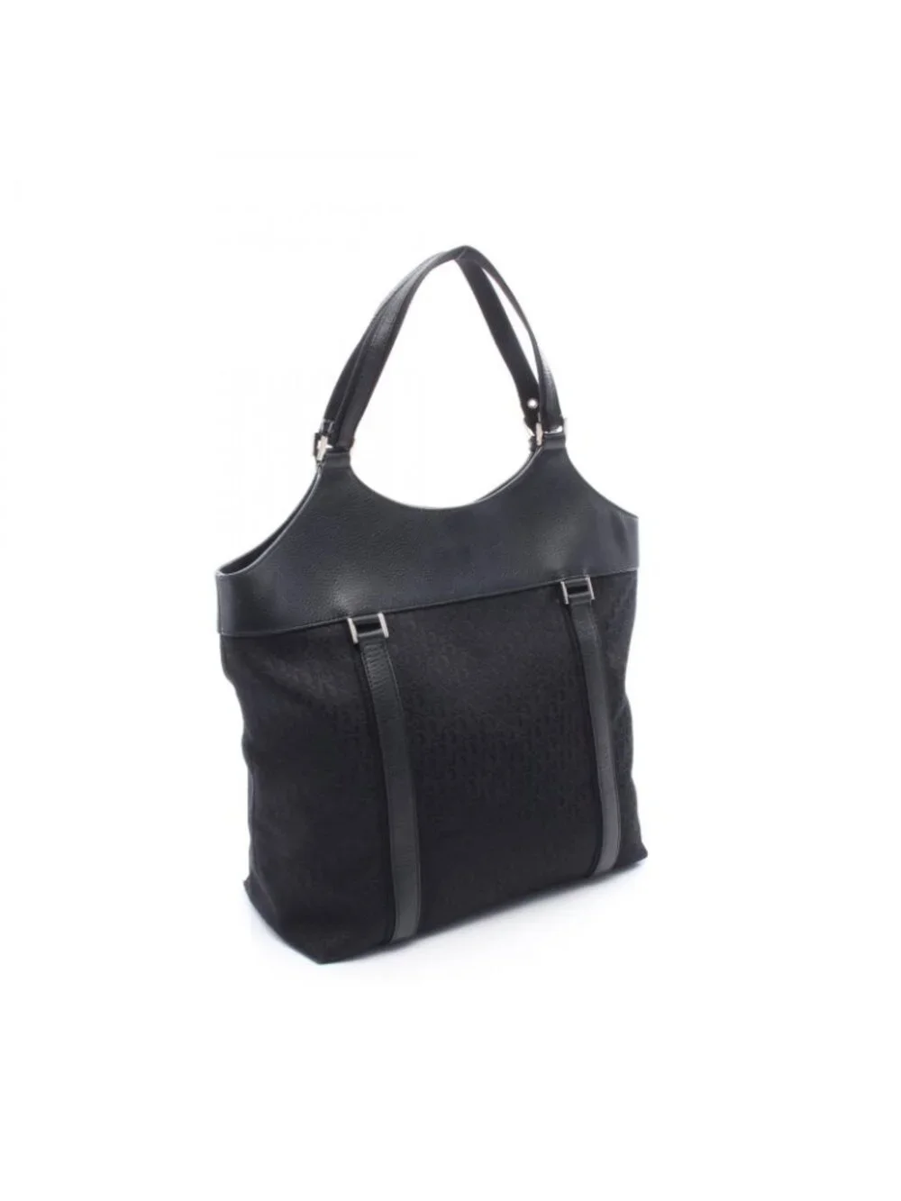 Dior Tote Trotter Street Chic Black Canvas Leather